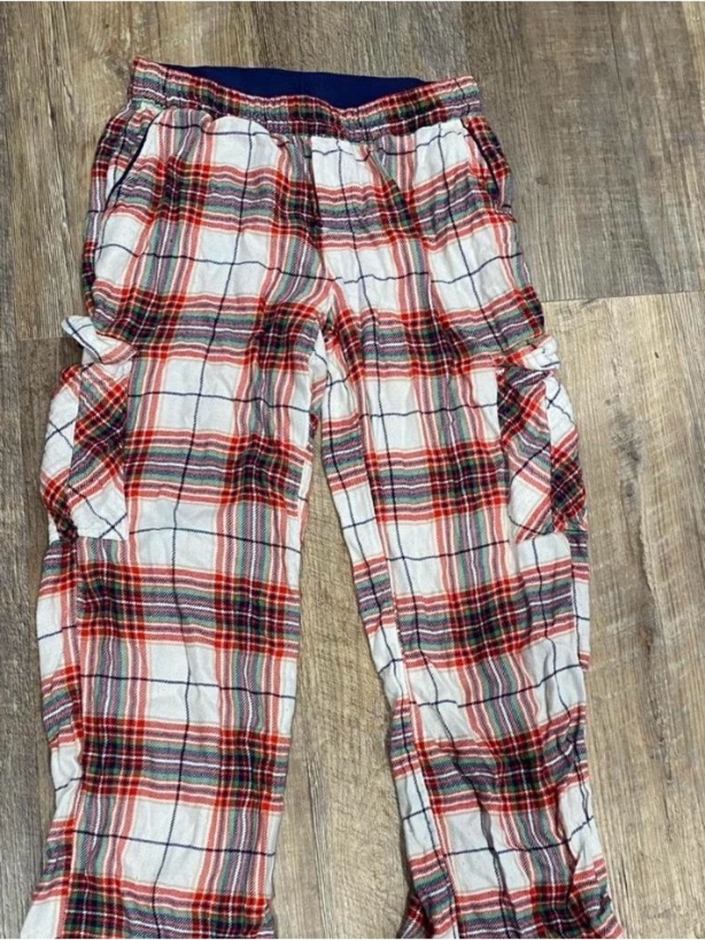 aerie Plaid Flannel Sleep Pants in Red, White, Navy
